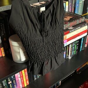 Topshop Black Ruched Blouse
